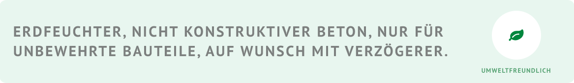 Banner Betontankstelle ist umweltfreundlich
